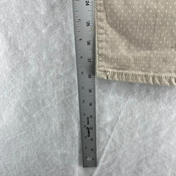 Old Navy Rockstar Jeans Women's Sz 8 Khaki Beige White Polka Dot Skinny Stretch - Picture 5 of 10